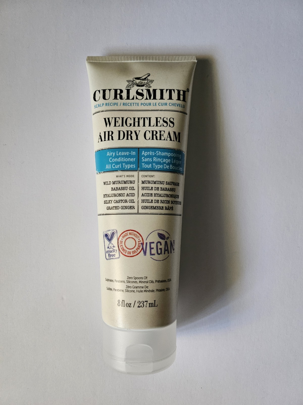 CURLSMITH ~ Weightless Air Dry Cream ~ Vegan Leave-In Conditioner ~ 8 fl oz  NEW