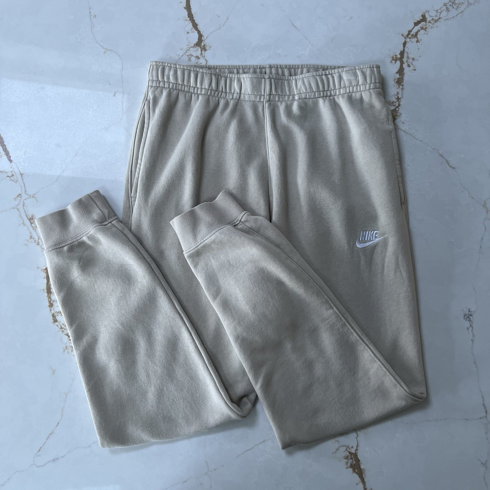 Nike Joggers Sweatpants Medium Men’s Tracksuit Bottoms Beige Tapered See Pics