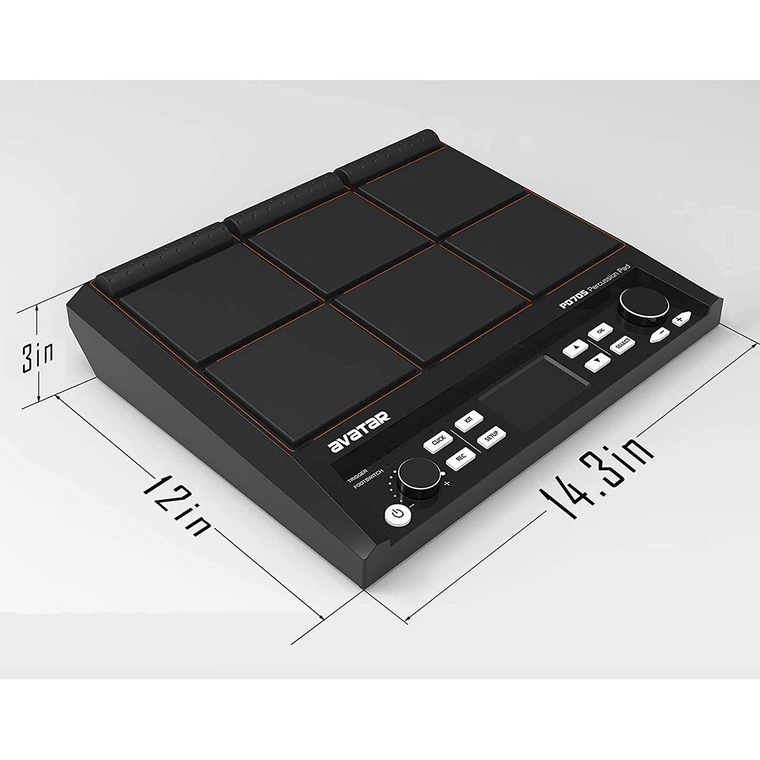 Avatar PD705 Percussion Sample Pad 9 Trigger Electric Drum MIDI USB 608 Sounds