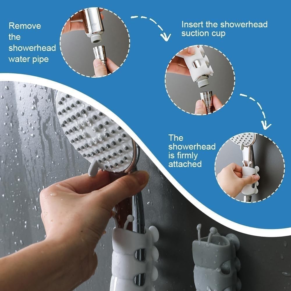 4 Pcs Silicone Shower Head Holder Universal Relocatable Shower Head Suction Cup