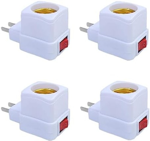 E26/E27 Socket Extension Adapter with Switch,Plug-in Light Socket,Convert Out...