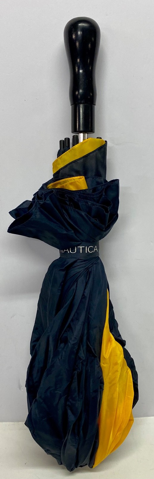 Nautica Compact Umbrella with Storage Sleeve Blue & Yellow