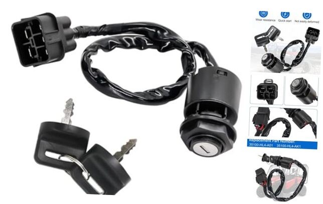 35100-HL4-A01 Ignition Key Switch with Keys Fit for Honda UTV Pioneer 1000