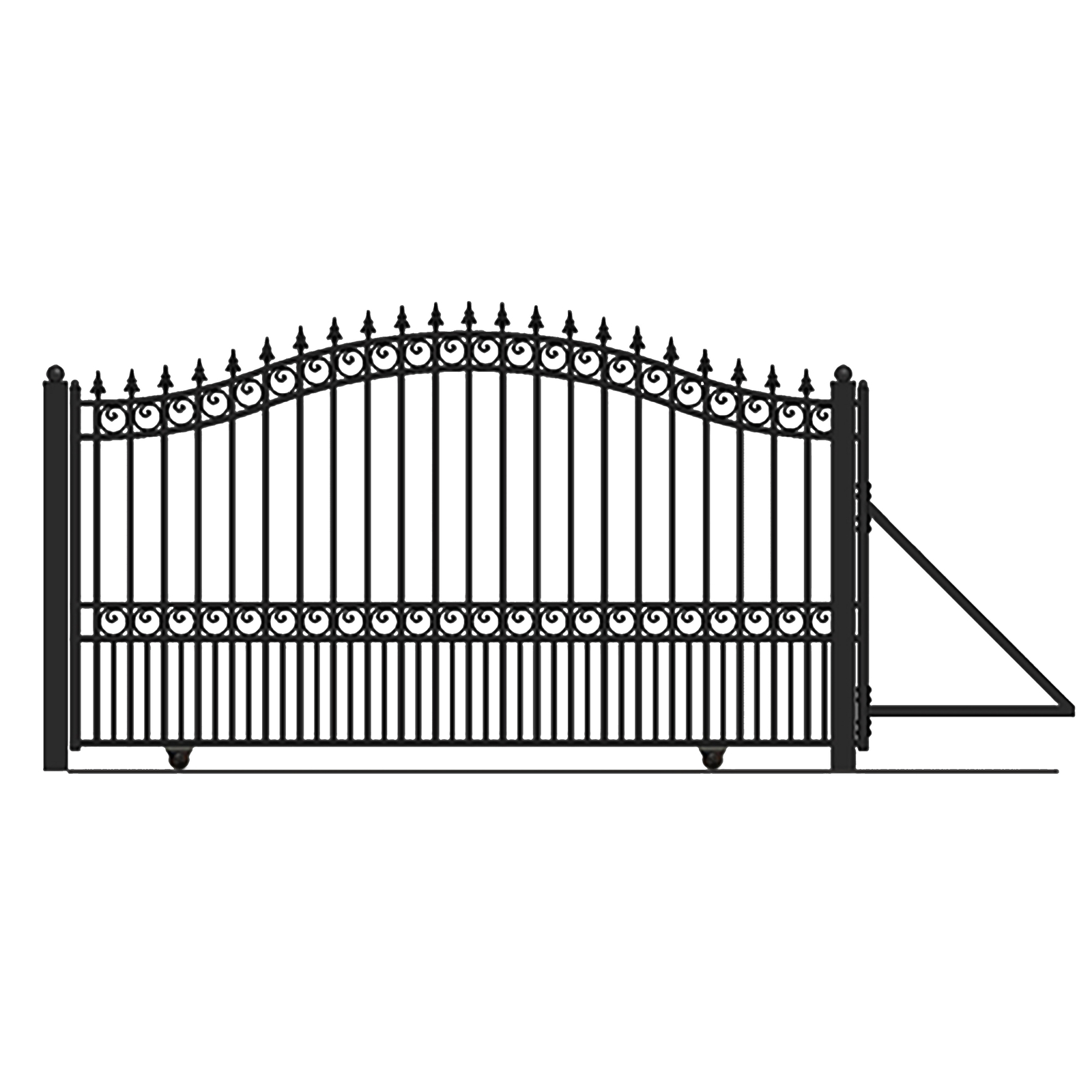 ALEKO London Style Ornamental Steel Single Sliding 14' Driveway Gate