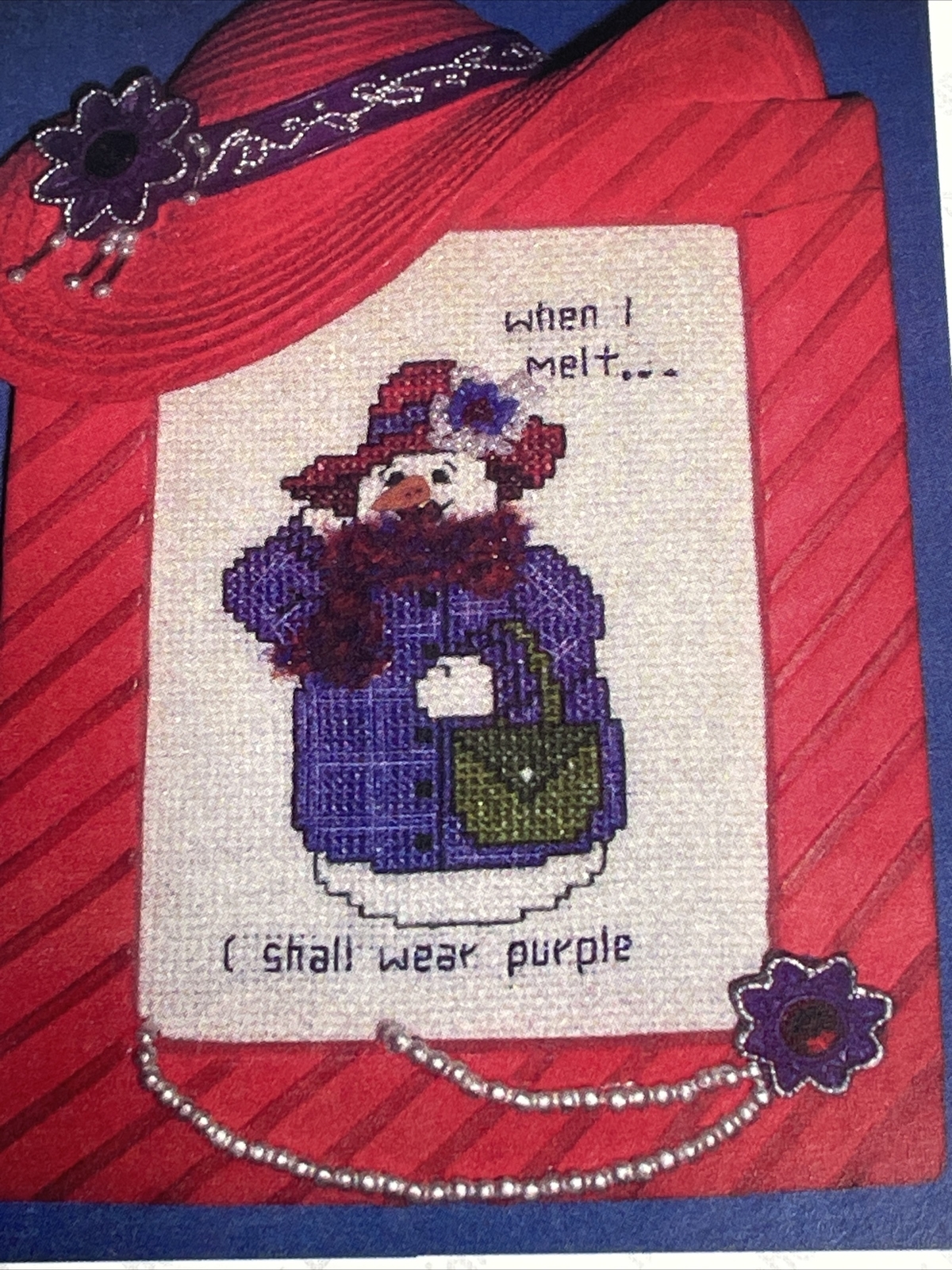 Mayberry Designs The Red Hat Snowman Cross Stitch Pattern