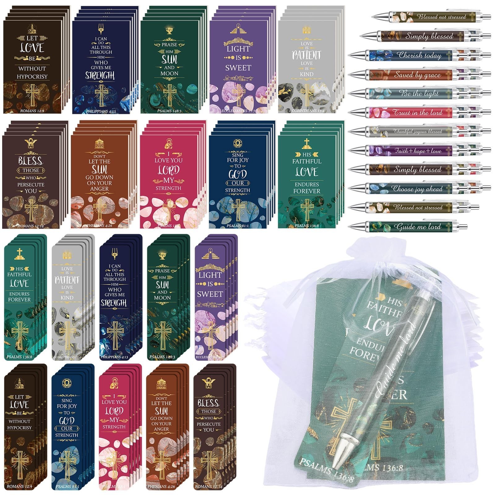 Yeaqee 200 Pcs Bible Verse Christian Church Gift Bulk for Women Church Favors...