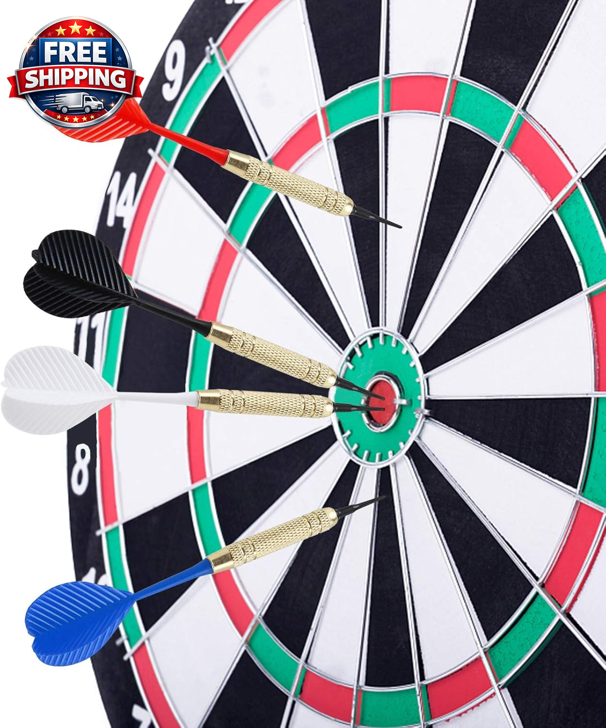 12 Pcs Soft Tip Darts Set with 100 Extra Black Tips - 18G Plastic Darts