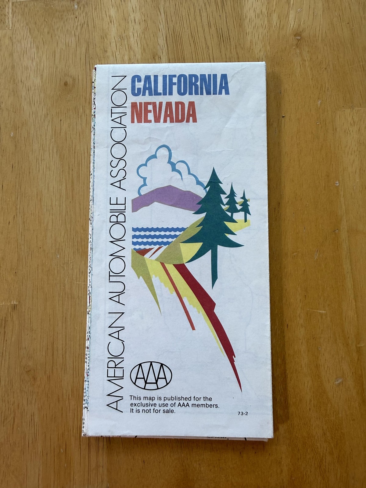 Vintage AAA California Nevada Highway Road Map Travel Guide Folded Brochure USA