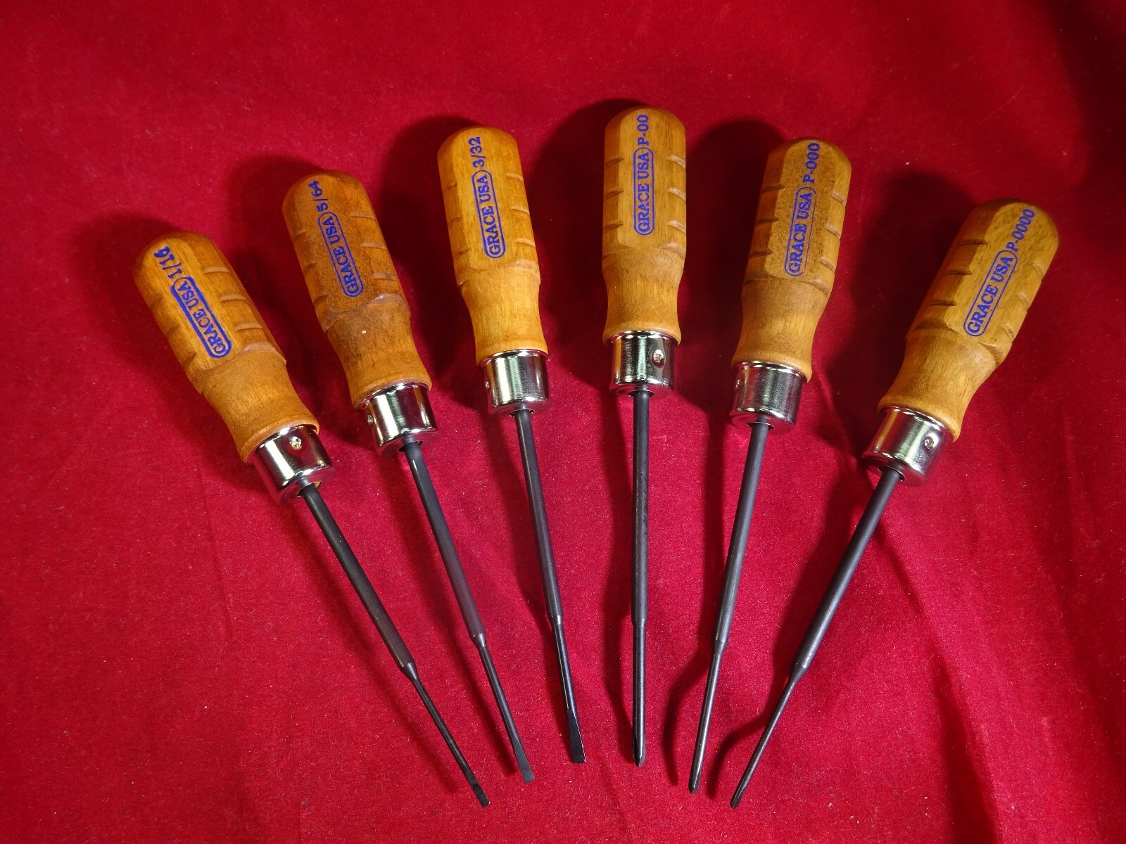 Grace USA MS-6  6pc Micro Screwdriver Set  3 Flat 3 Phillips MADE IN USA