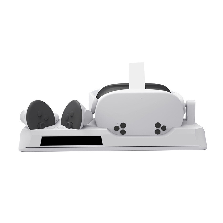 For Quest 3S VR Headset Controller Charging Dock RGB Lights Stand Base Charger
