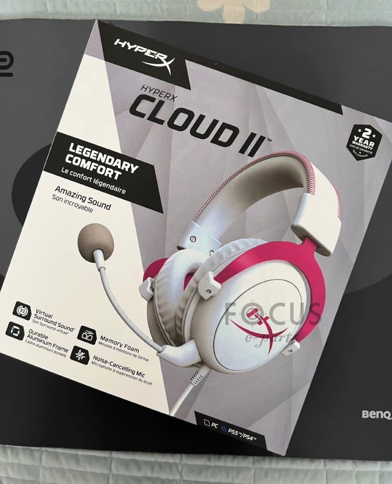 Brand New Genuine HyperX Hurricane Cloud2 Headset Pink and White Gaming Headset.
