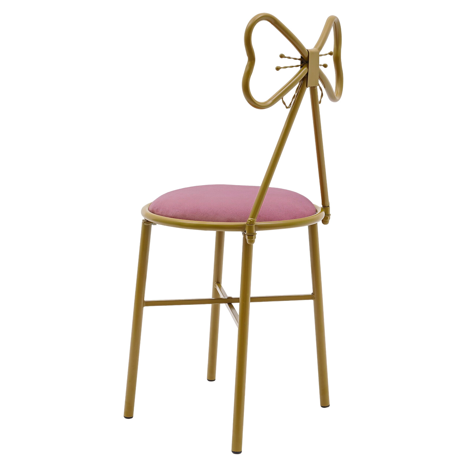 Butterfly Backrest Chair Vanity Stool Pink Velvet Stool Chair Makeup Chair