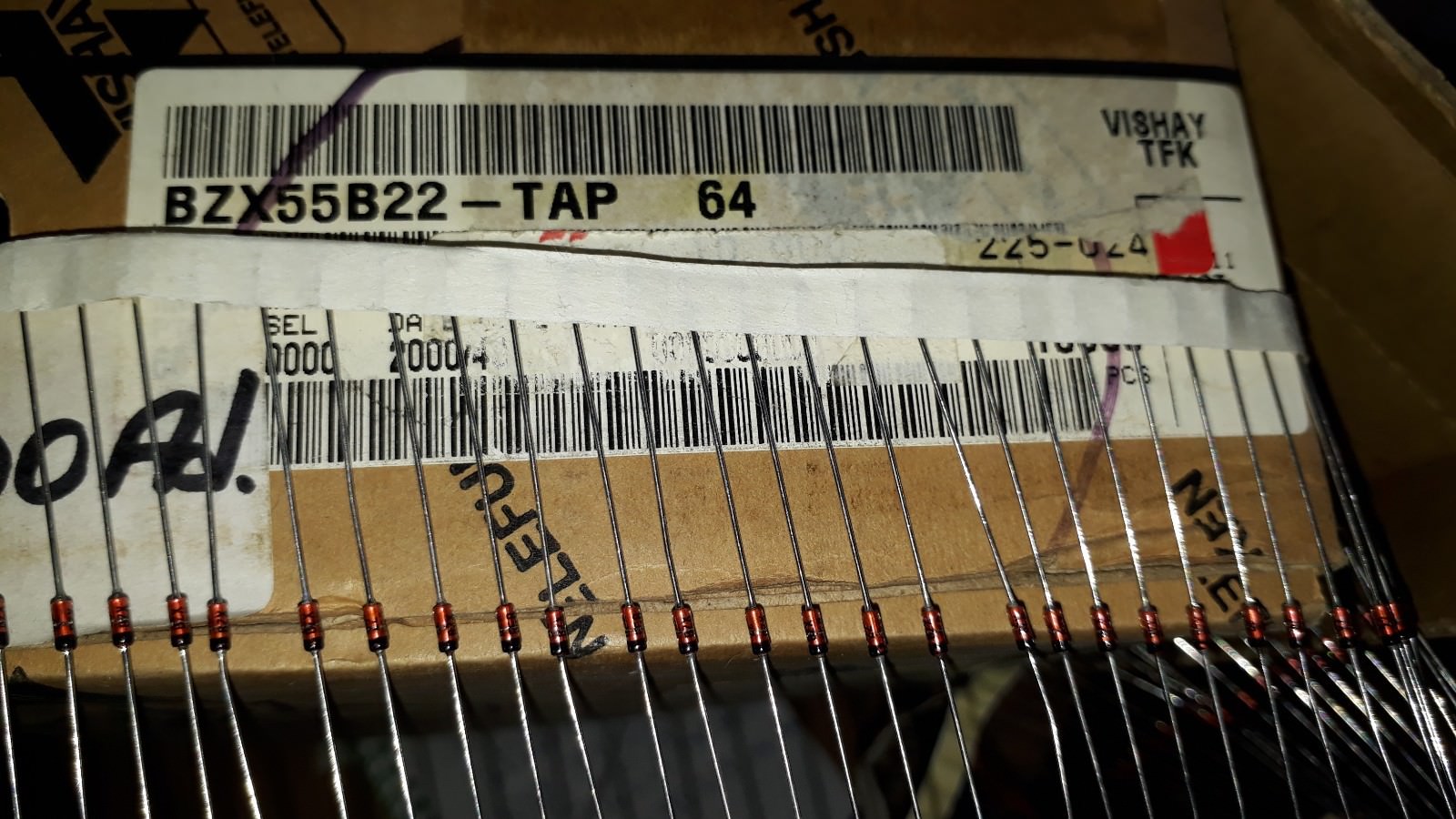 200PCS NOS TELEFUNKEN BZX55B22 0.5W GENUINE SILICON ZENER DIODES FOR AUDIO!