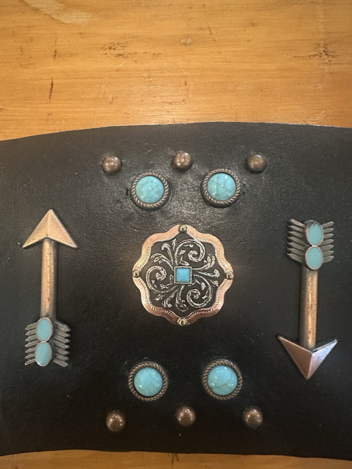 Custom Leather Half Gauntlet With Concho’s
