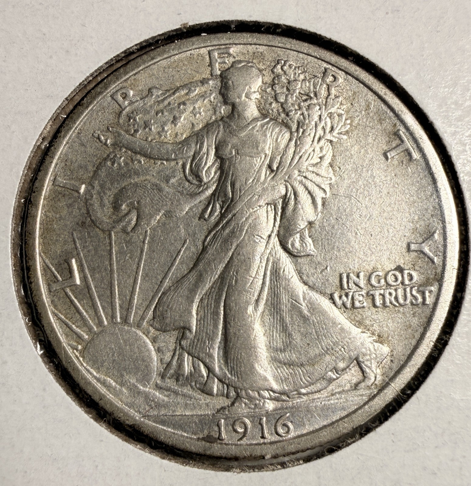 1916 Walking Liberty Half Dollar, Choice AU,  (19820)
