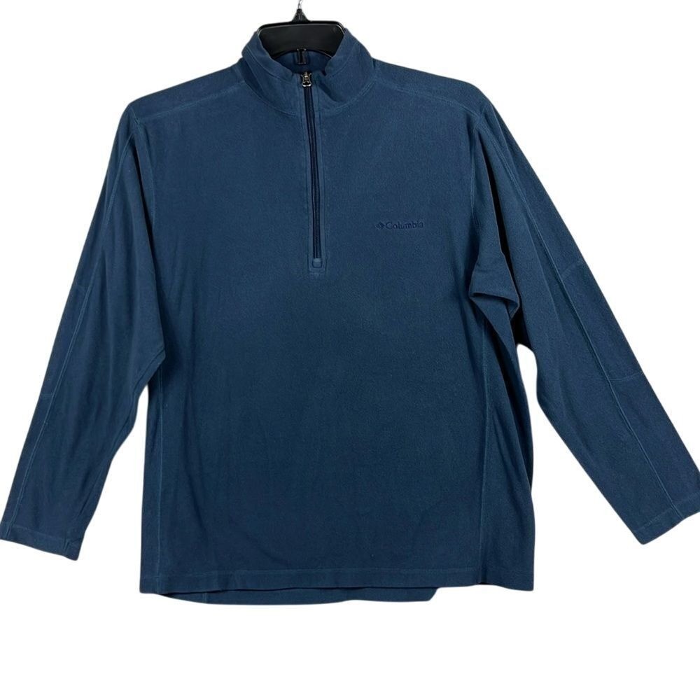 Columbia Fleece 1/2 Zip Long Sleeve Pullover Jacket Mens Size Medium Blue