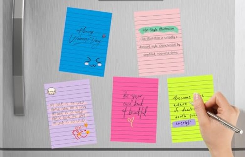 (18 Pack) Lined Sticky Notes 4x6 in Post, Self-Stick Padss Sticky Bright Color