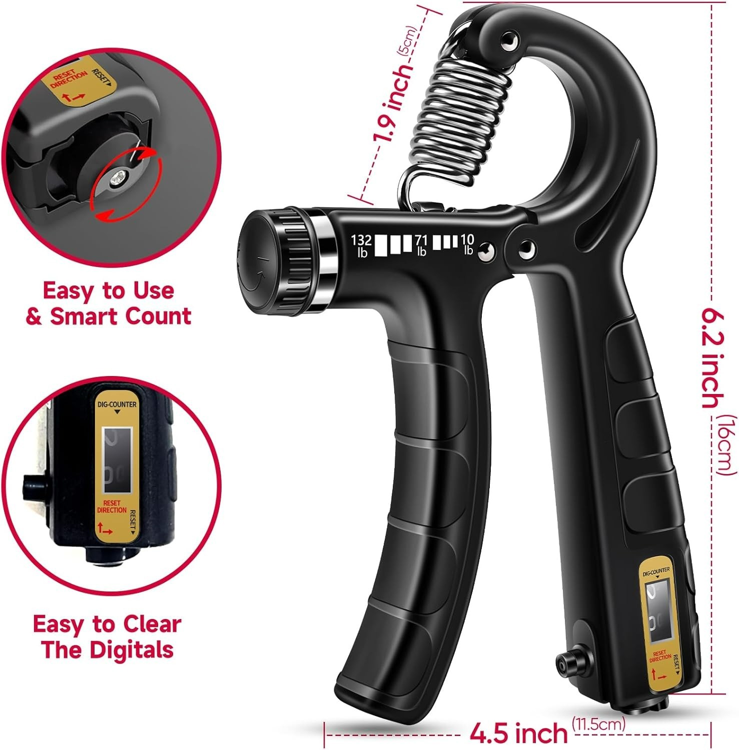Ultimate Hand Grip Workout Kit: 5 Pack with Adjustable Resistance & Accessories