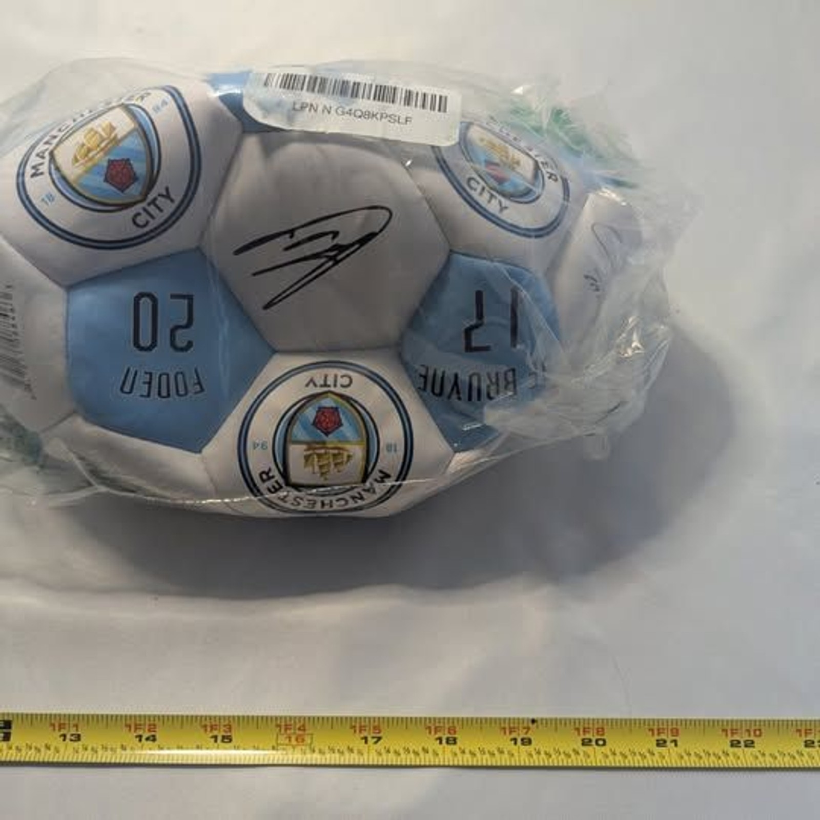 NEW - Manchester City Soccer Ball with Player Signatures and Numbers