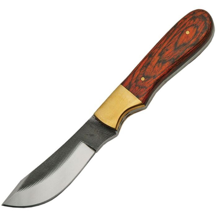 Sawmill Filework Fixed Knife 3.25" Carbon Steel Full Tang Balde Pakkawood Handle