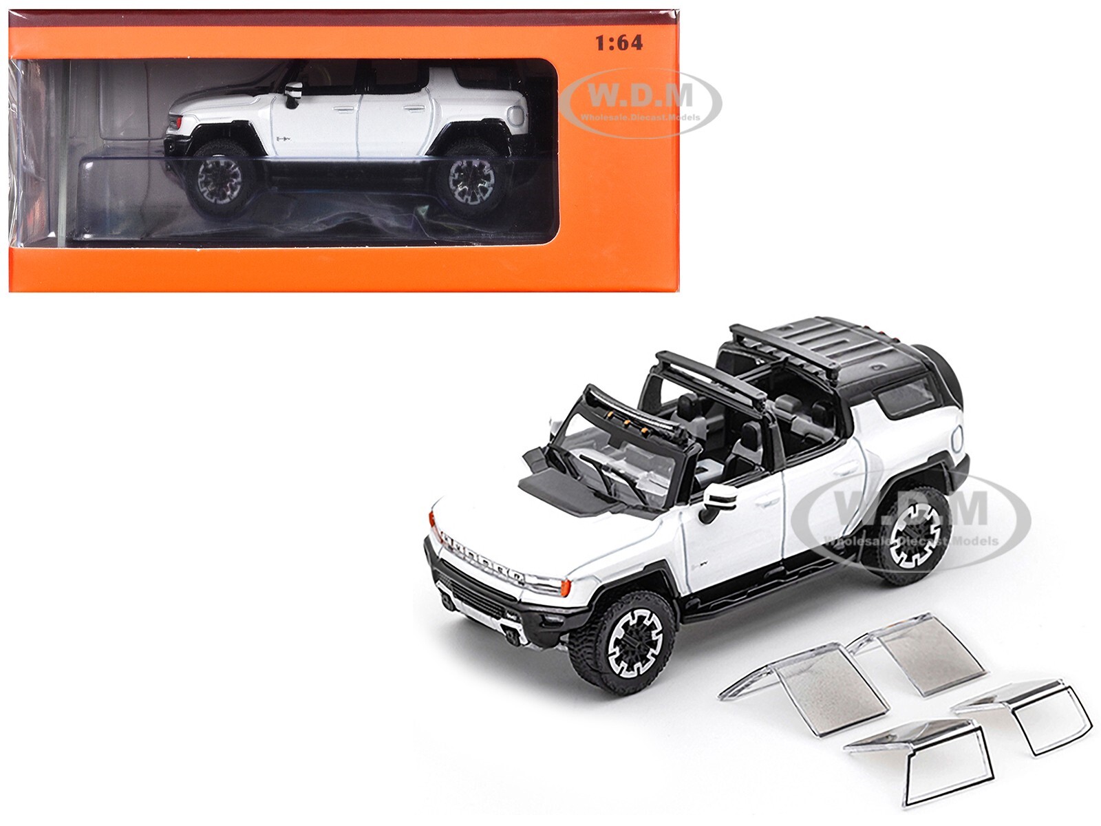 2023 GMC HUMMER EV SUV WHITE 1/64 DIECAST MODEL CAR BY GCD KS-049-360