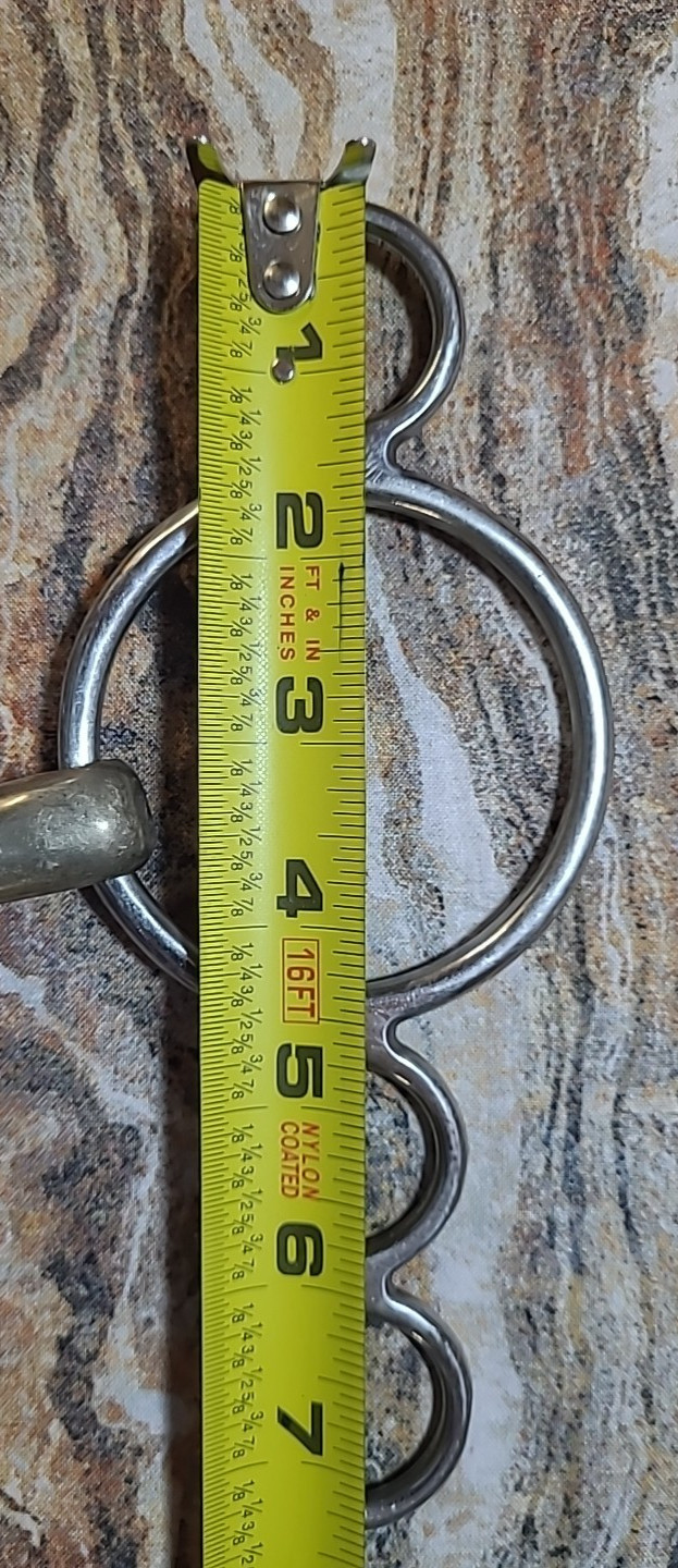 Coronet German Silver French Link 3 Ring Continental Elevator Gag Bit 5" size