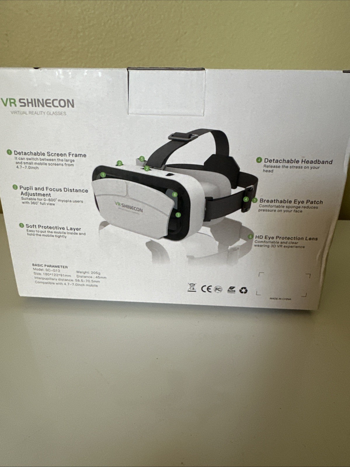 VR Shinecon Virtual Reality Glasses Unused