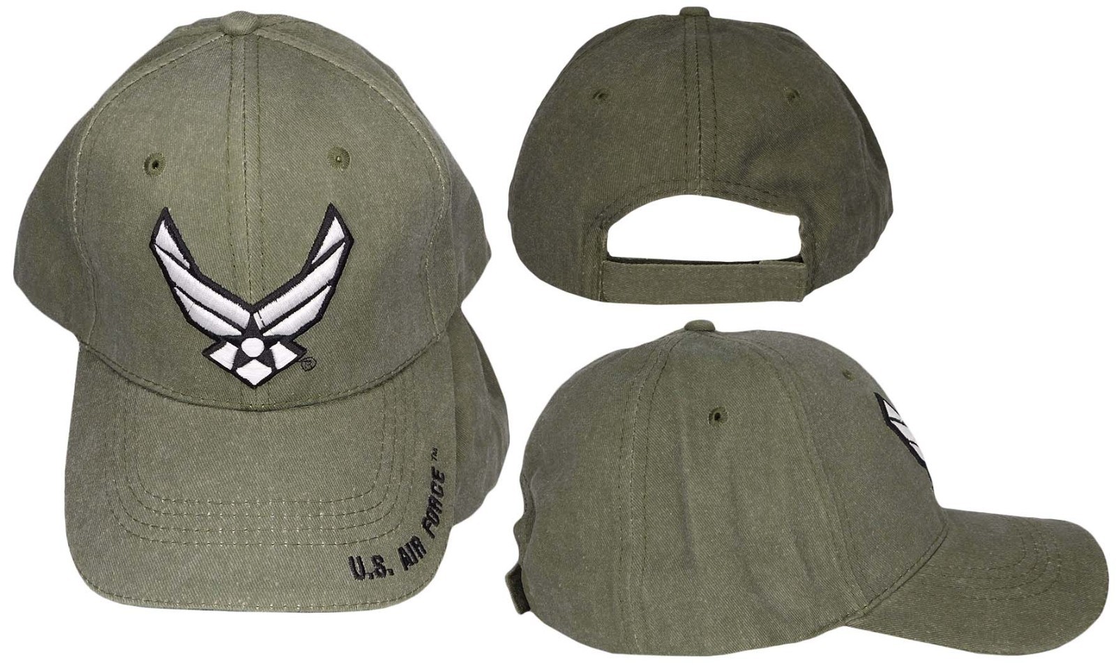 U.S. Air Force Insinga Hat - USAF Washed OD Green Baseball Cap
