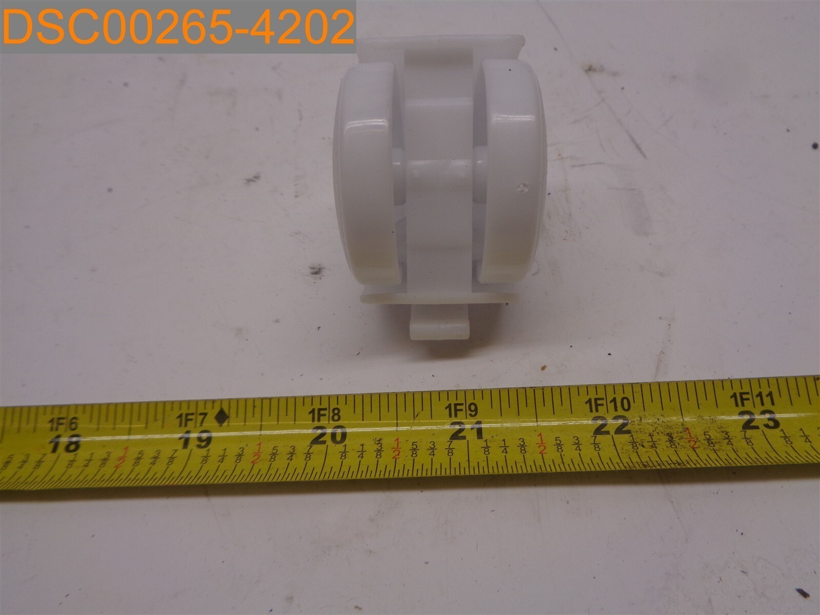 Qty =4: White Twin Wheel Casters Overall Height 2" Wheel OD 1 1/2"