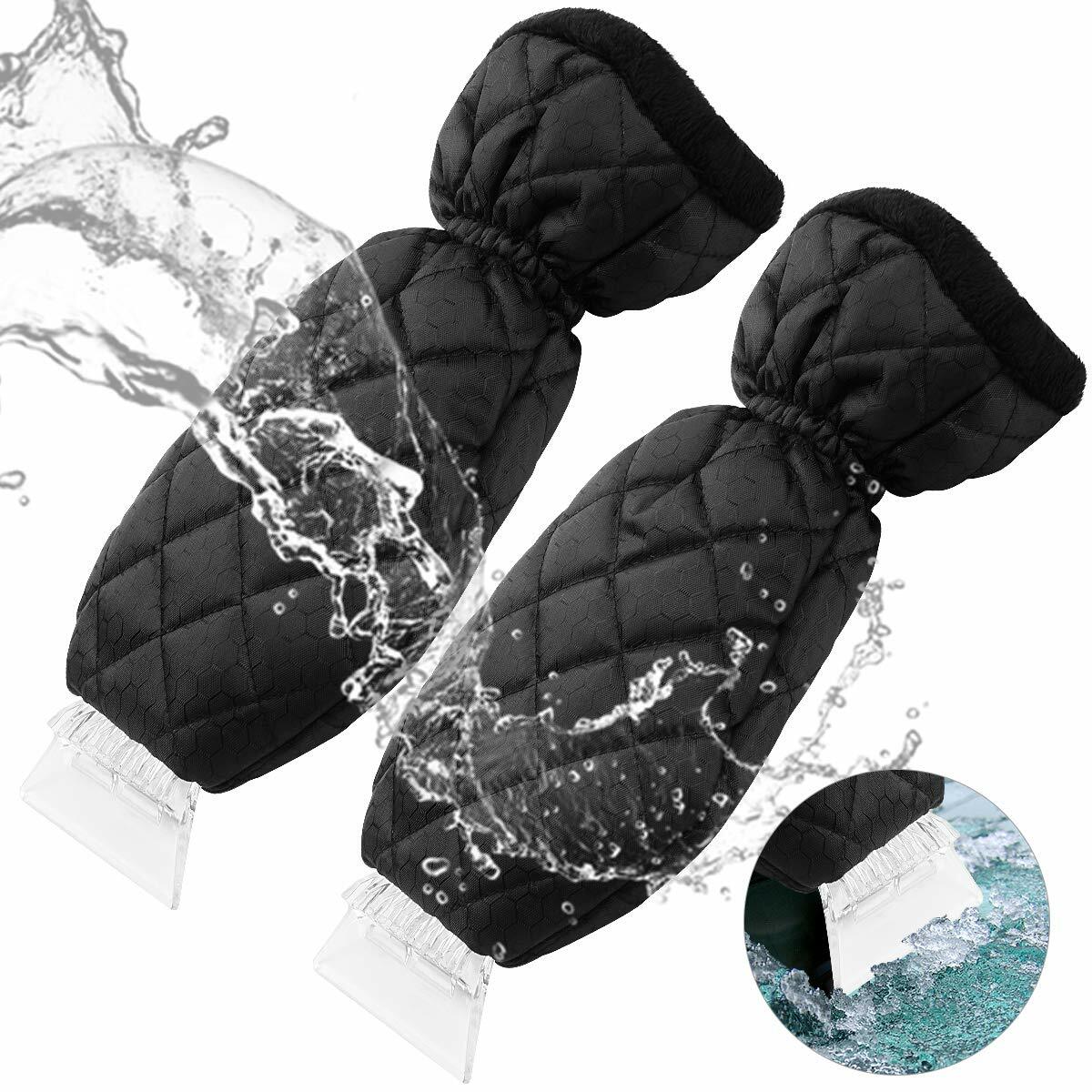 YIBEICO Ice Scraper Elastic Wristband Windscreen Scraper Mitts Waterproof NEW