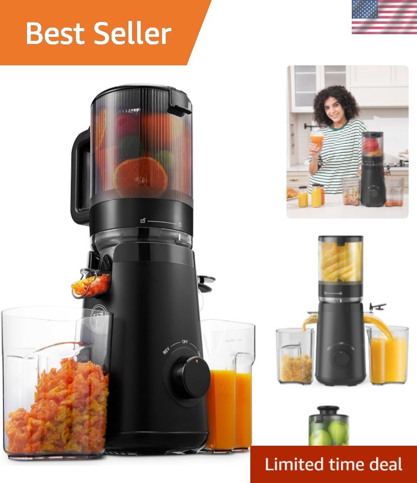 Juicer Machines, Cold Press Juicer with 5.3" Extra Large Feed Chute Fit Whole...