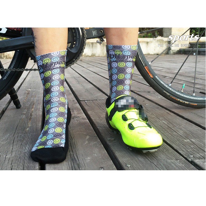 Pro Cycling Socks Mens Womens XC Riding Bicycle Sports Ankle Socks MTB BMX Cyan