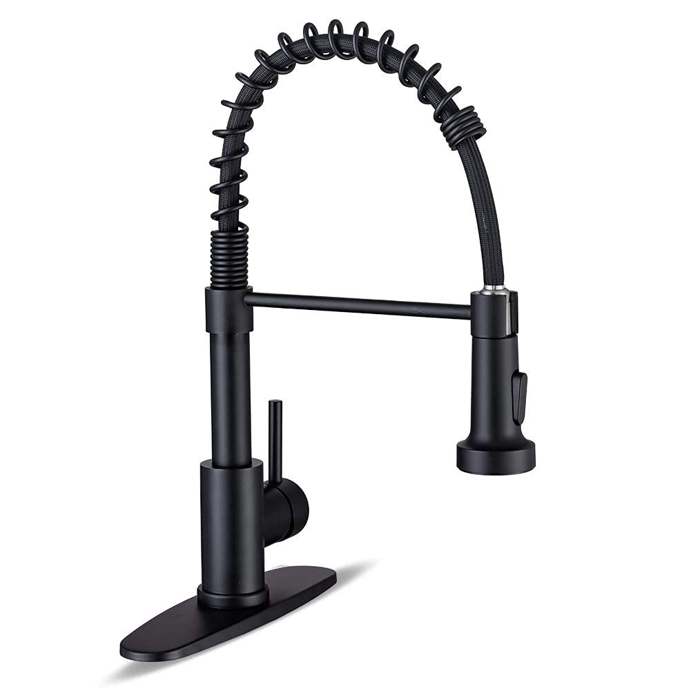 Kitchen Faucets with Pull Down Sprayer Commercial 17 inch Height, Matte Black