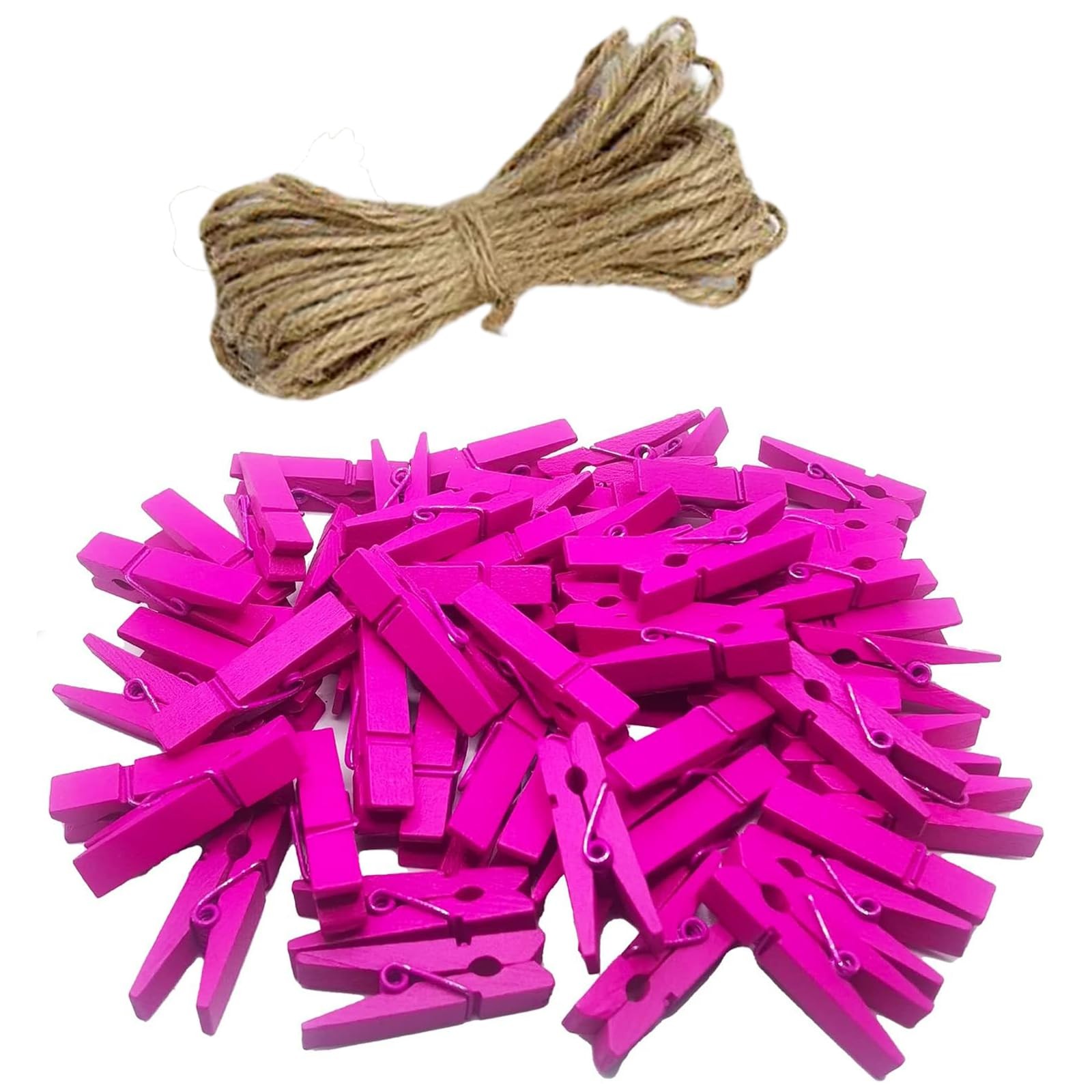 100 PCS Sturdy Mini Red Wooden Clothespins For Laundry Crafts Photos Arts