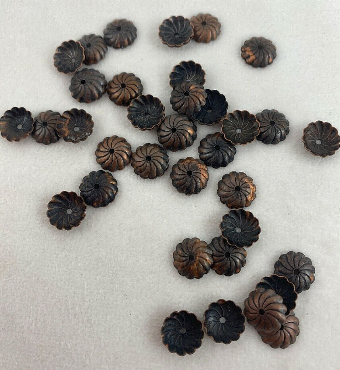 FINDINGS ~ 500 pieces ~ 10mm Antique Copper Filigree Bead Caps hp30