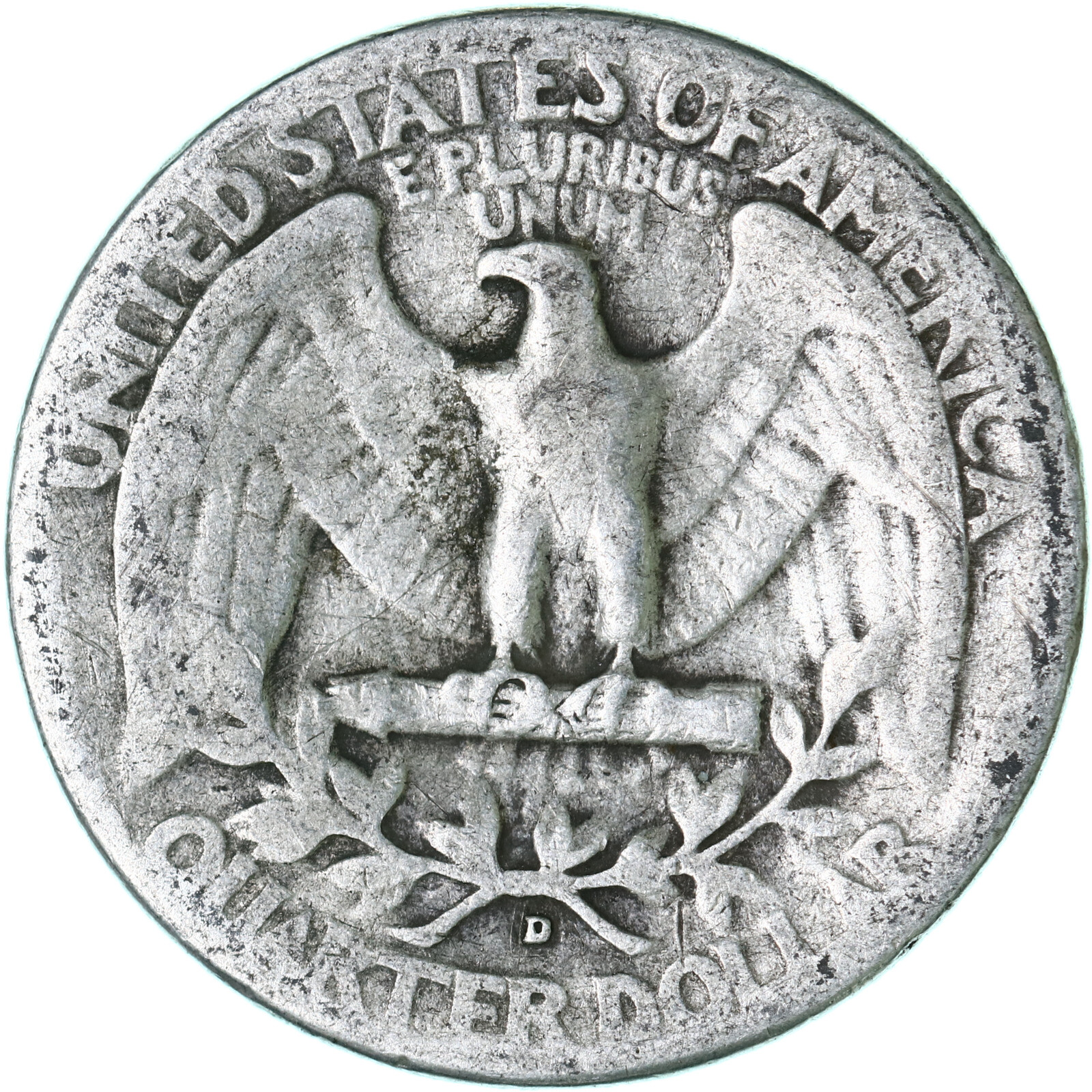 1947 D Washington Quarter 90% Silver Good GD