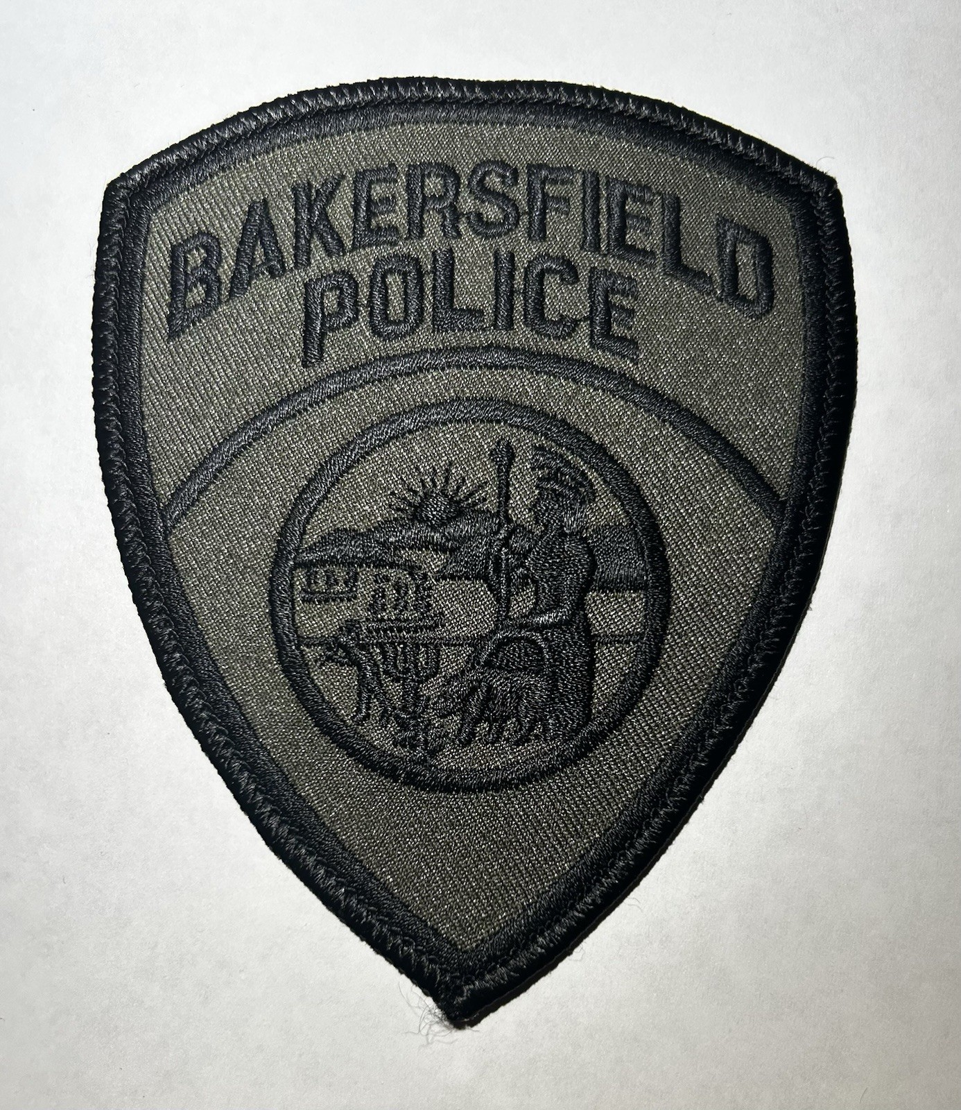 CALIFORNIA GREEN BAKERSFIELD POLICE DEPT SWAT SUBDUED PATCH KERN COUNTY #PDD62