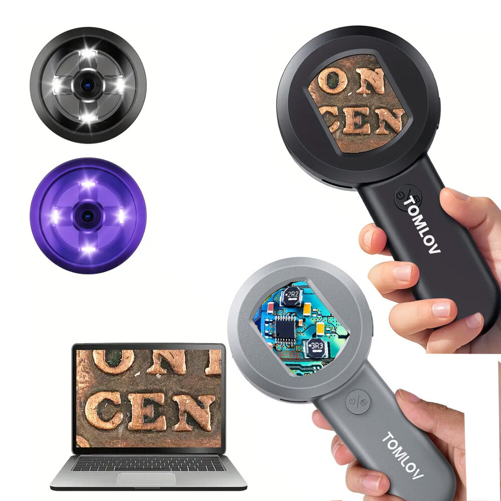 TOMLOV 100X Coin Microscope Magnifier 2" LCD USB Jeweler Magnifying Glass Loupe