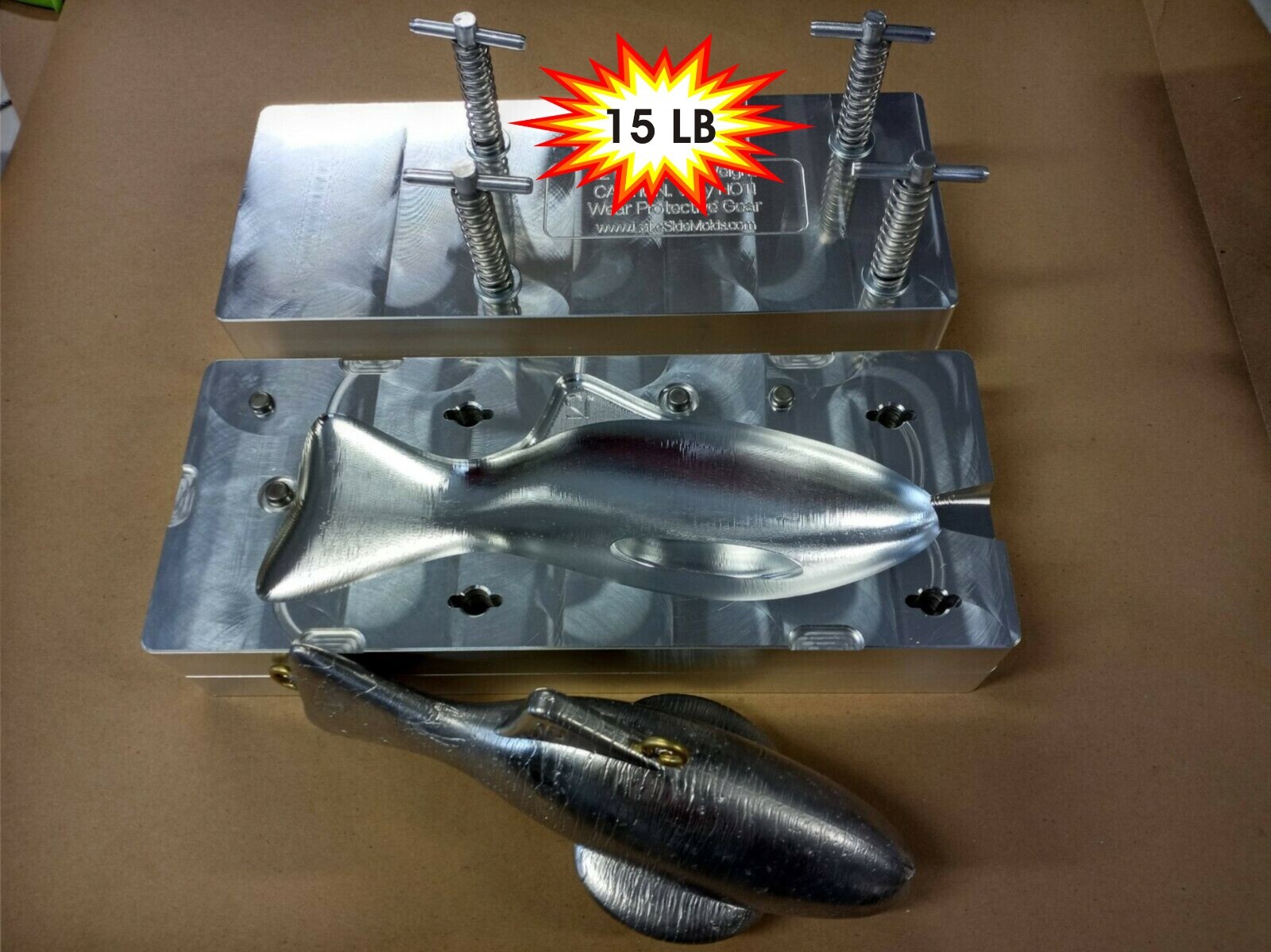 Heavy Dredge Fish Weight Mold - 15 LB - CNC Machined     -Downrigger Weights