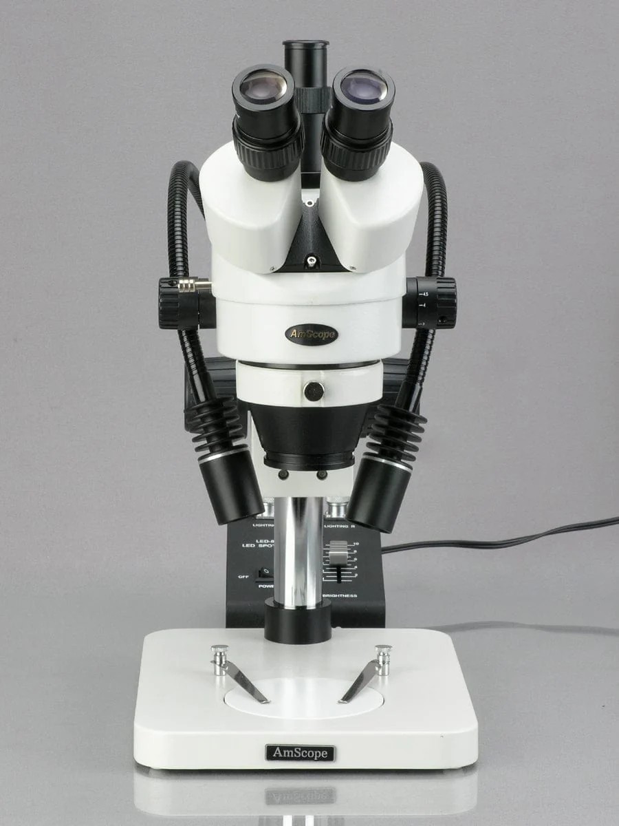 AmScope SM-1TSW2-L6W-8M Trinocular Stereo Microscope 8MP Camera LED New