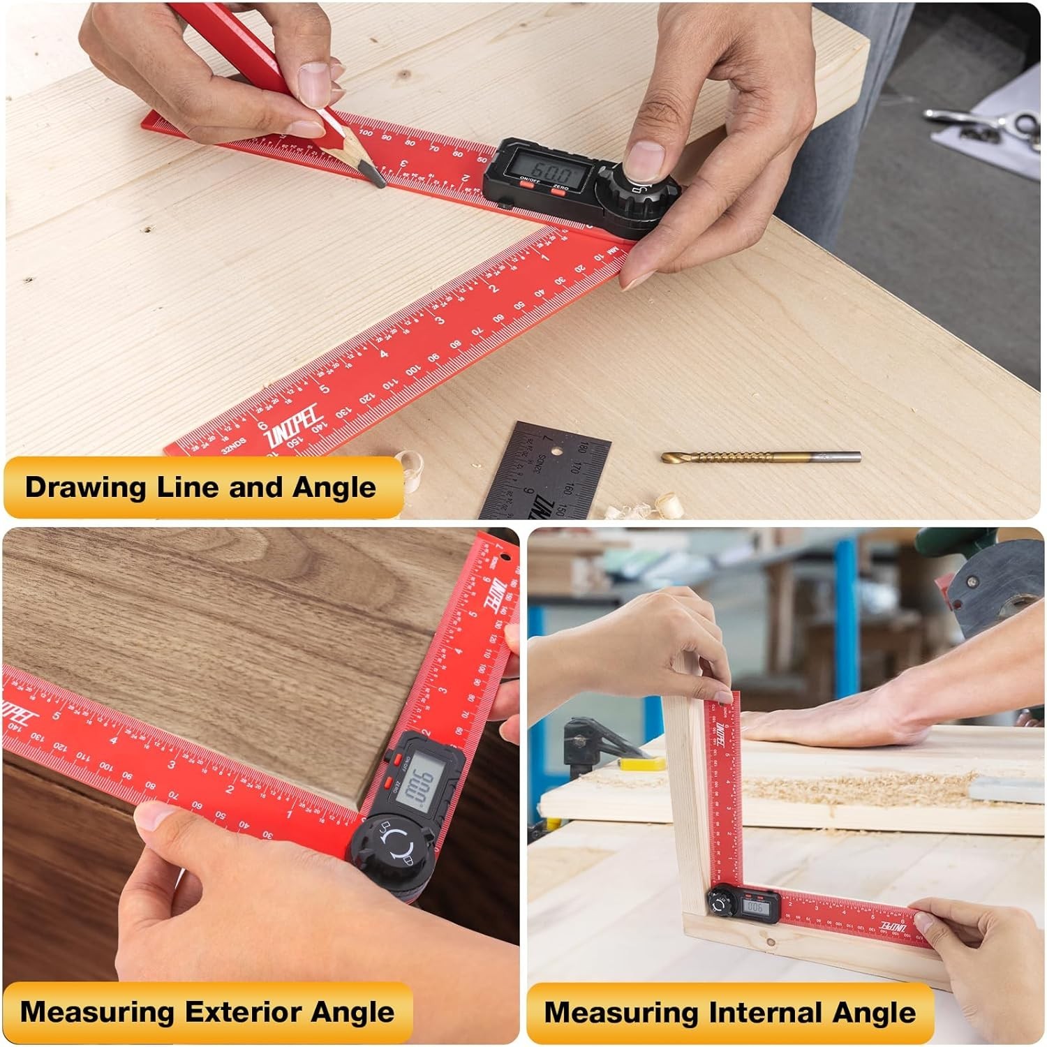 Digital Angle Finder Protractor 7" / 200 mm Angle Measuring Tool w/ LCD Display