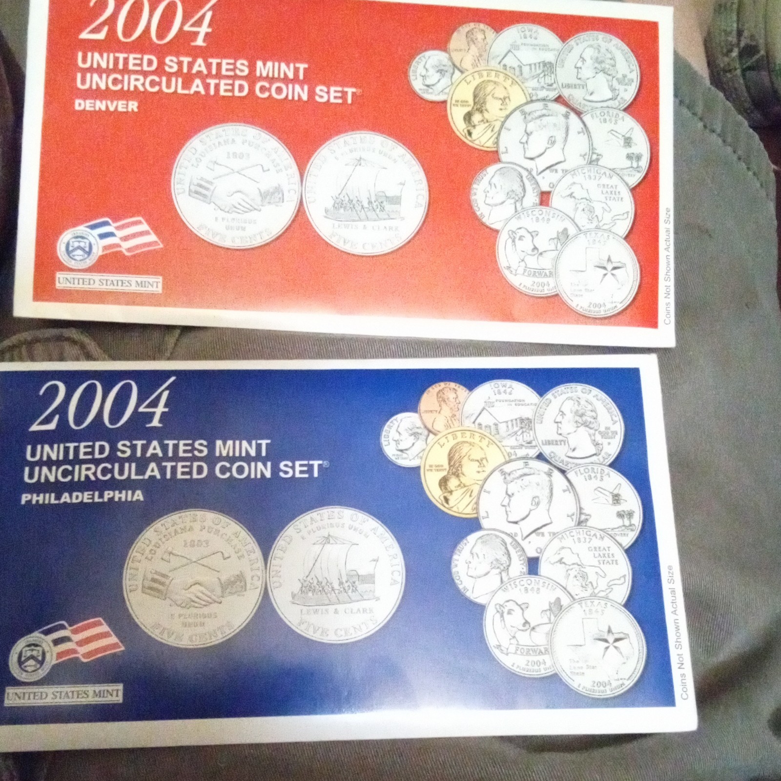 2004 U.S. Mint Uncirculated 11 Coin Set (2 Sets) Denver & Philadelphia With Cert