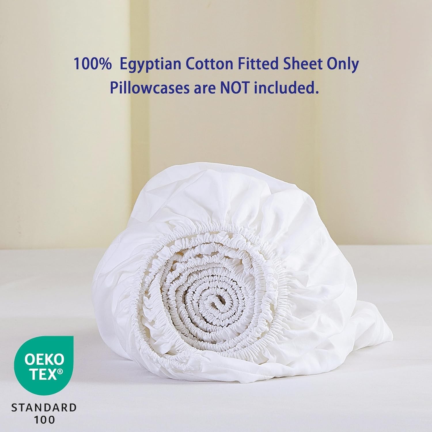 100% Egyptian Cotton King Size Fitted Sheet, 600 Thread Count, 16" Deep Pocke...