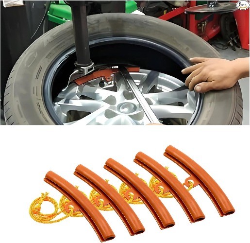 Car Tire Rim Protector for Motorcycle and SUV, Set of 5 Orange E Color: Orange