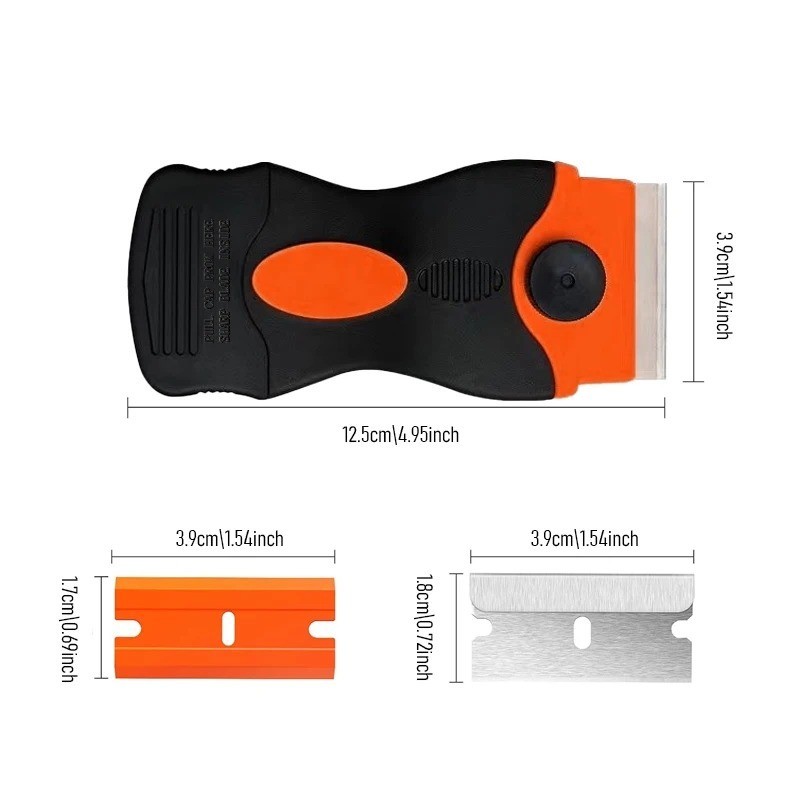 Auto Glass Scraper Non-Scratch Plastic Razor Blade Car Window Tool