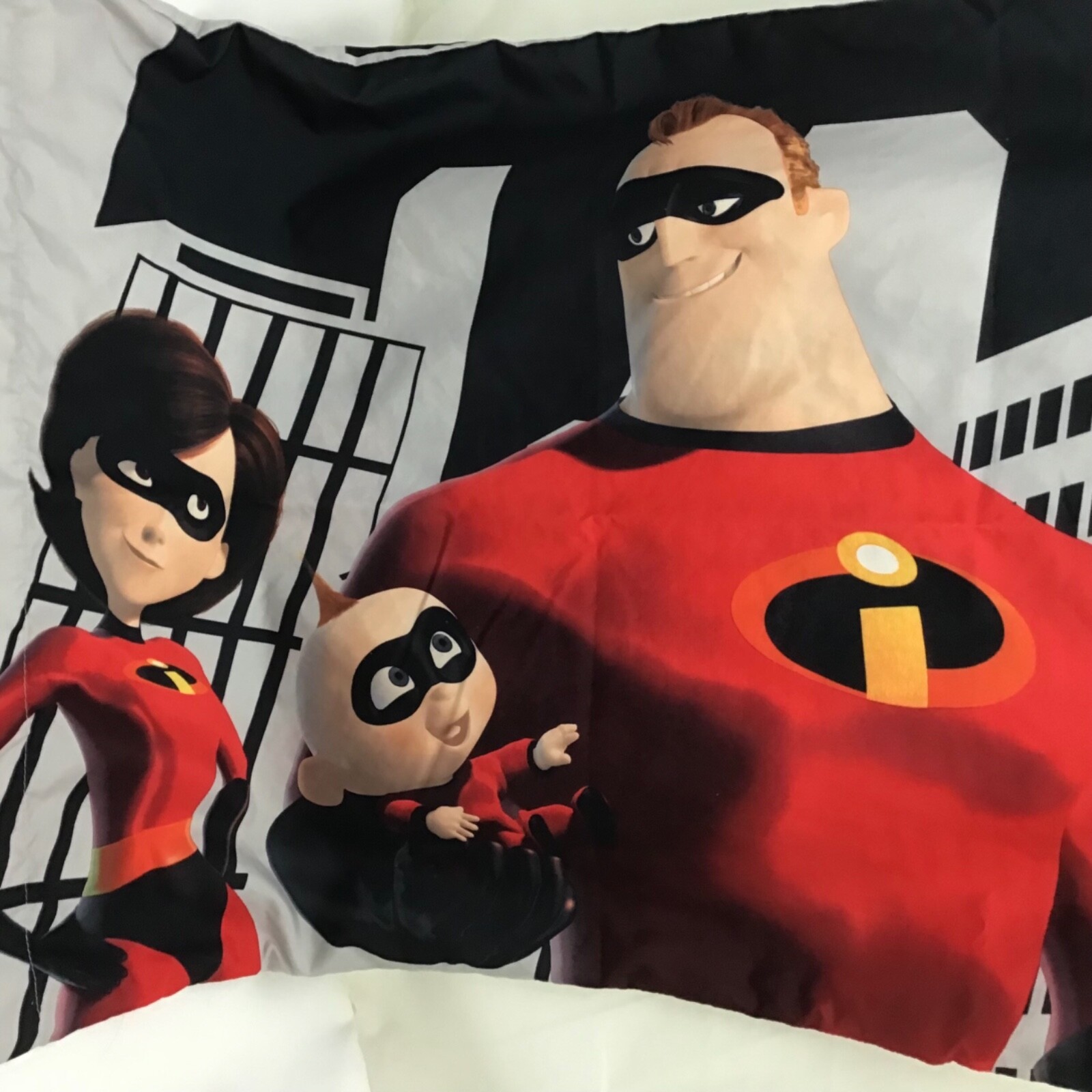 Incredibles 2 Standard Pillowcase Double Sided Gray Red Black Jay Franco Pixar