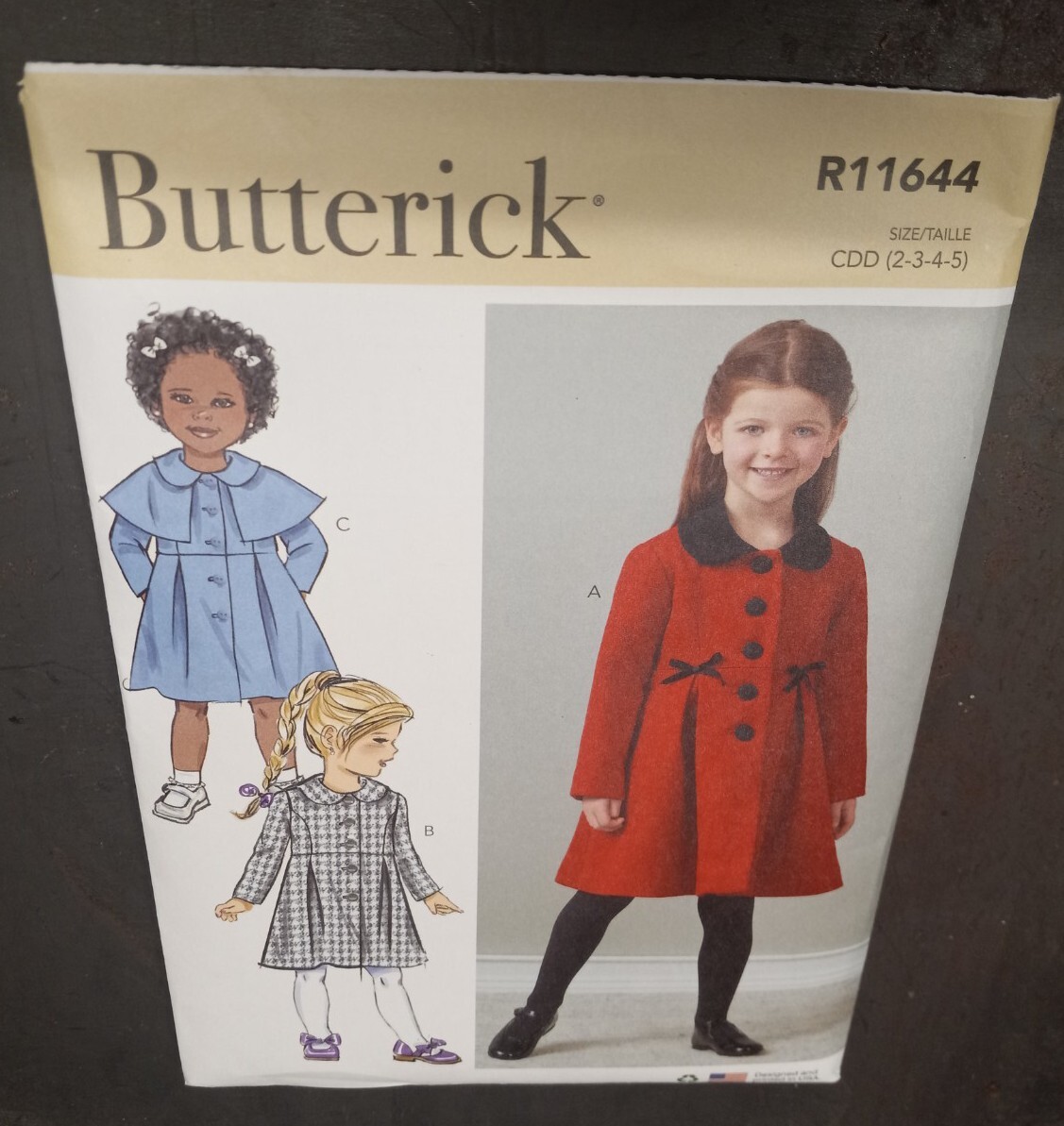 Butterick Sewing Pattern R11644  Dress Headband Girls Size 2-5