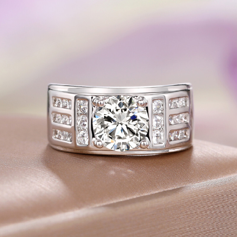 Women Elegant 925 Silver Plated Rings Cubic Zirconia Wedding Jewelry Size 6-10