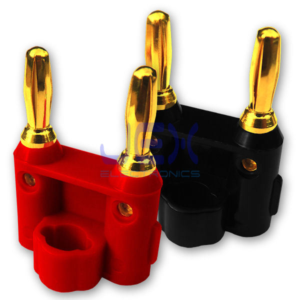 Twin Dual 4mm Banana Plug Connector Negative/Positive upto 2X 12ga Copper GP