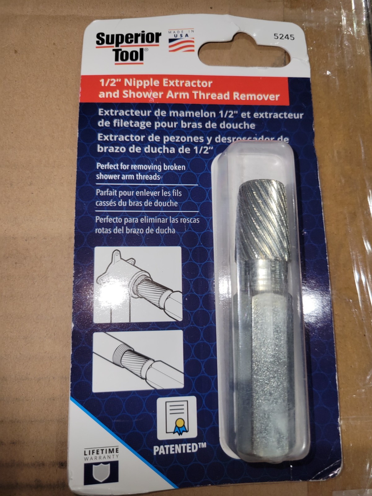 Superior Tool 05245 1/2" Nipple Extractor & Shower Arm Thread Remover PRO